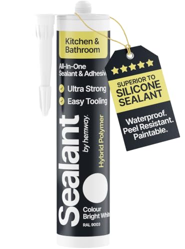 Hemway Kitchen & Bathroom Bright White Sealant & Adhesive - 300ml 1 Pack - color: Bright White