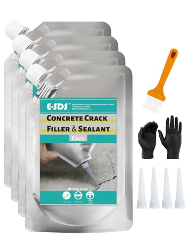 E-SDS Concrete Crack Filler Self-Leveling, 4.4LB Cement Repair Sealant - size: 4 PACK