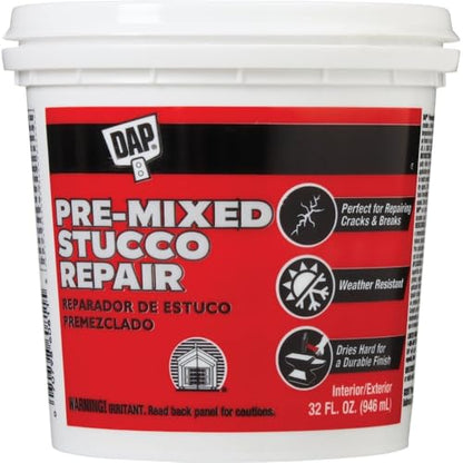 DAP 64811 60811 Pre-Mixed Stucco Repair, 32 oz., Off-White
