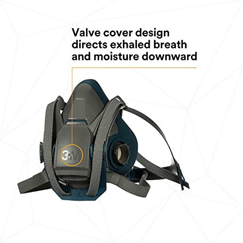 3M Rugged Comfort Quick Latch Half Facepiece Reusable Respirator - size: 1 Count (Pack of 1), style: Medium