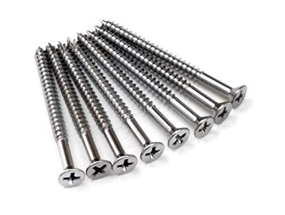 Long Wood Screws for Door Hinges Polished Chrome 9 x 2 1/4 Inch 24-Pack - color: POLISHED CHROME