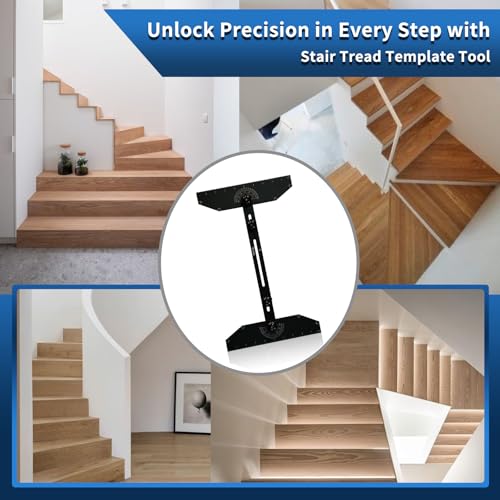 Stair Tread Template Tool,Stair Tread jig,Stair Gauge,from The JSZYO Renovation System，Stair Gauge Set，framing Square，Stair gauges for framing Square (Black)