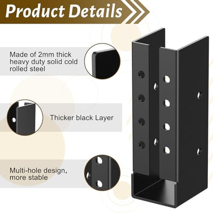 2"x6" Concealed Joist Hanger,Outdoor Concealed-Flange Joist Bracket(16pcs)