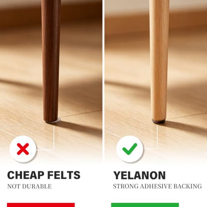 Felt Furniture Pads for Hardwood Floors -Yelanon Felt Pads for Chair Legs - size: 216 pcs Brown