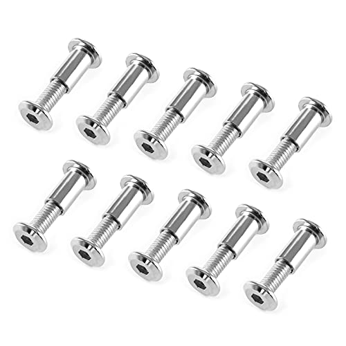 M6x20mm Hex Drive Socket Cap Bolt, Silver, 10 Pair (20 Piece) - color: Silver, size: M6x20mm
