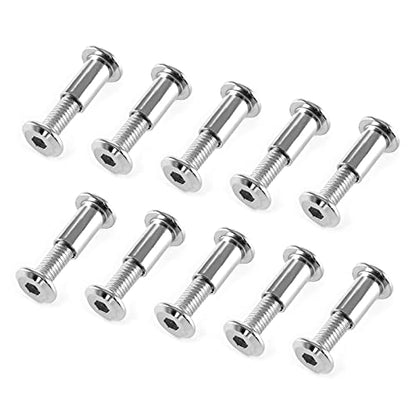 M6x20mm Hex Drive Socket Cap Bolt, Silver, 10 Pair (20 Piece) - color: Silver, size: M6x20mm