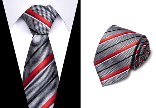 joy alice Tie For Men 6 PCS Necktie Woven Jacquard Neck Ties Set Neck Ties - color: Bluered Yellow Green Red Grey
