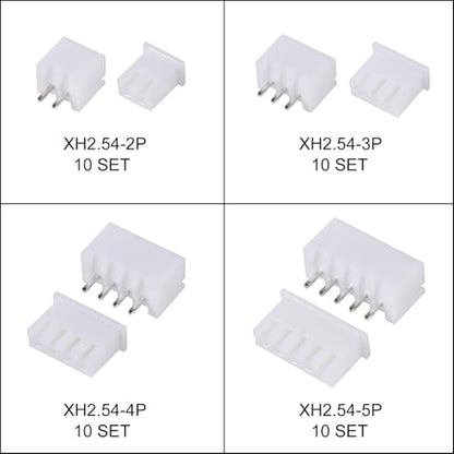 230pcs XH2.54 PH2.0 2p 3p 4p 5 pin 2.54mm 2.0mm Pitch Terminal Kit Housing Pin Header JST Connector Wire Connectors Adaptor