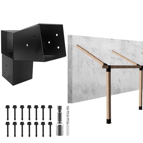 6x6 Pergola 2-Way Brackets,L-Shaped 15° Angled Design 4Pack - size: 6x6 15°