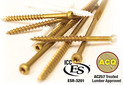 GRK Fasteners #8 x 2-1/2" Finish & Trim Head Screws, 100 PCS - color: Gold, size: #8 x 2-1/2"