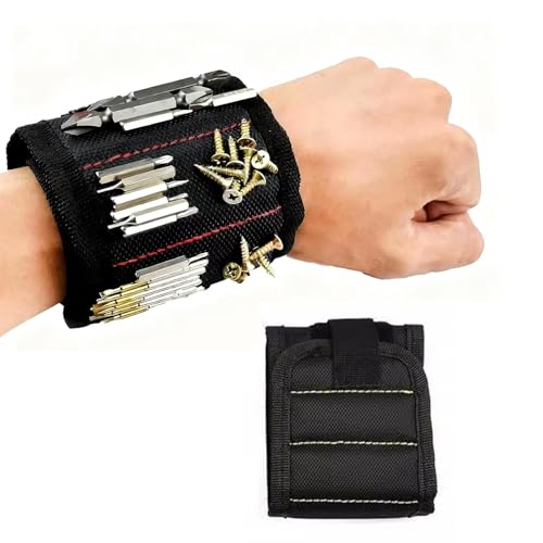 Magnetic Wristband Tool Holder Adjustable Strong Magnets (Blue) - color: Blue