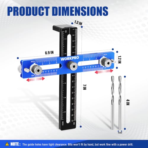 WORKPRO Cabinet Hardware Jig, Adjustable Cabinet Handle Template