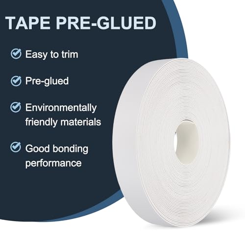 MECCANIXITY White Edge Banding 50 ft x 1-1/8 Inch Veneer Tape Pre-glued Flexible Plywood Edge Banding with Hot Melt Adhesive for Furniture Restoration - size: 50 ft x 1-1/8 Inch