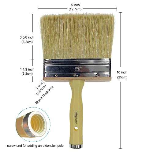 Magimate Deck Stain Brush, Wide Paint Brush for Fence & Limewash, 5 Inch