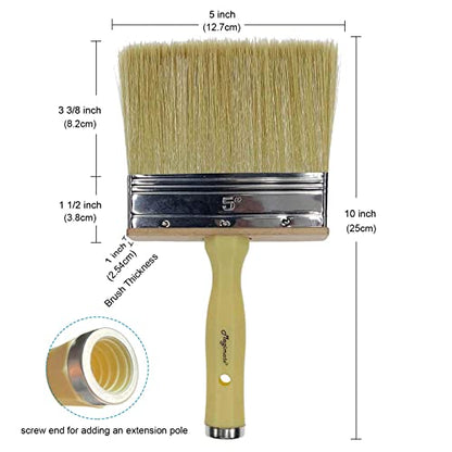 Magimate Deck Stain Brush, Wide Paint Brush for Fence & Limewash, 5 Inch