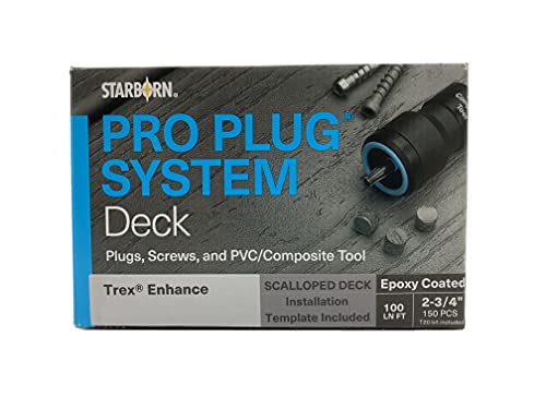 Starborn Pro Plug SystemToasted Sand PVC Composite Deck Boards, Covers 40 Sq Ft Complete Kit with Plugs, Screws, and Tool