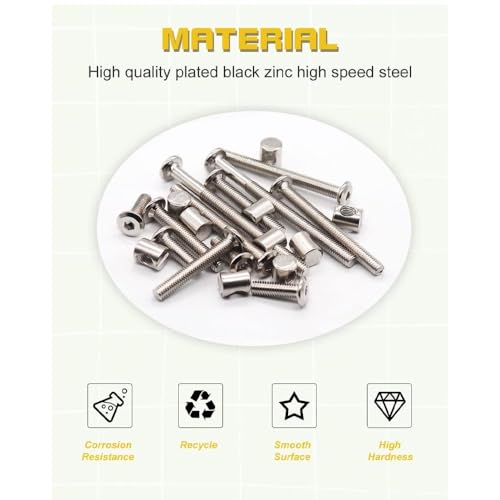 85Pcs Crib Screws Baby Bed Crib Screws Hardware Replacement Kit-M6x20mm/30mm/40mm/50mm/60mm/70mm/80mm Bunk Bed Bolts Hex Socket Cap Screws Bolt with Barrel Nuts/Wrenches for Beds Furniture Headboards - color: 85pcs Silver