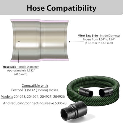 Hose Adapter for DeWalt Miter Saws DWS779 DWS780 (D36/32 Hose) - style: D36/32 Hose