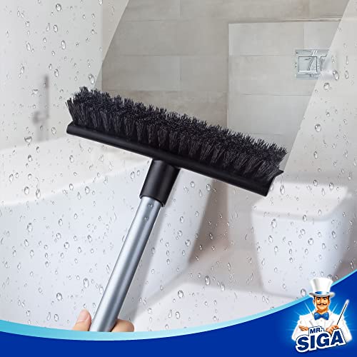 MR.SIGA Floor Scrub Brush with Long Handle for Cleaning Cleaning Bathroom - size: 8.7 x 48.4 inch