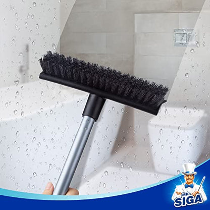 MR.SIGA Floor Scrub Brush with Long Handle for Cleaning Cleaning Bathroom - size: 8.7 x 48.4 inch