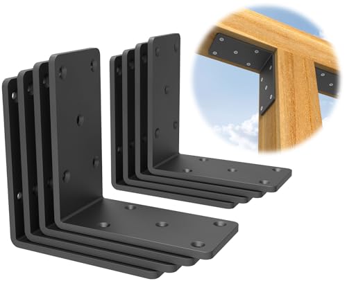 5x5x2.5“ Heavy Duty L Brackets , 4mm Thick Angle Bracket (8PCS) - size: 8 Pack