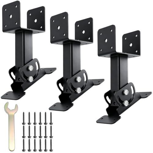 3 Pack Adjustable Roof Riser Brackets for Pergola, Fits 4x4 4x6 Posts