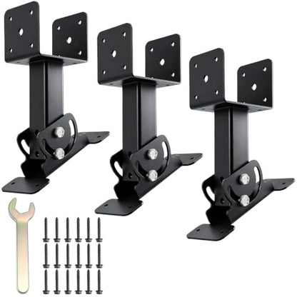 3 Pack Adjustable Roof Riser Brackets for Pergola, Fits 4x4 4x6 Posts