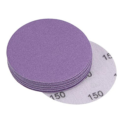 10Pcs 3-Inch Purple Sanding Discs 150 Grits Hook and Loop Professional Aluminum Oxide Sand Paper Wet Dry Polish for Wood Metal Paint Finishing - style: 150 Grit