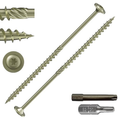 Wensilon #14 x 7 Yellow Lag Screws, Structural Wood Screw,19PCS 1lbs 6.3x180mm - color: Yellow, size: #14 x 7"