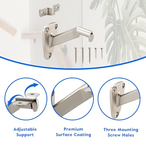 HOME MASTER HARDWARE Handrail Bracket for Stairs, Satin Nickel, 6 Pack - color: Satin Nickel, size: 6 Pack