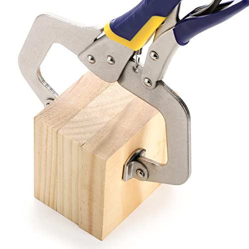 Hiceeden 2 Pack 11" Metal Face Clamps with Swivel Pad, Adjustable C Clamp with Rubber Handle, Welding Clamps Vise for Woodworking, Cabinetry, Carpentry, Repair, Pocket Hole Joinery
