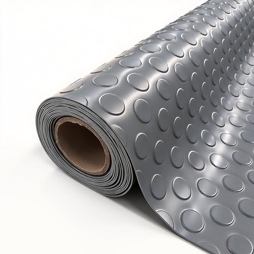 StellarStar 4x20 FT Garage Floor Mat, 2mm Thickened PVC Coin Pattern - color: Gray(Coin), size: 4x20 FT