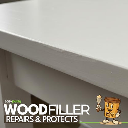 Wood Filler - Wood Putty for Furniture Repair, Wooden Cabinet, Door, Table - color: White
