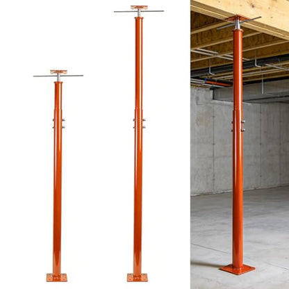 Adjustable House Jack Post, 55" - 100" Heavy Duty Steel Support Pole Jacks - color: Orange