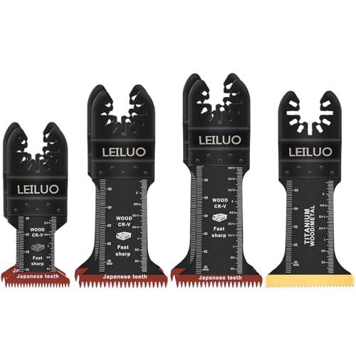 LEILUO 7Pcs Oscillating Tool Blades for Wood Metal, Long Multitool Blades
