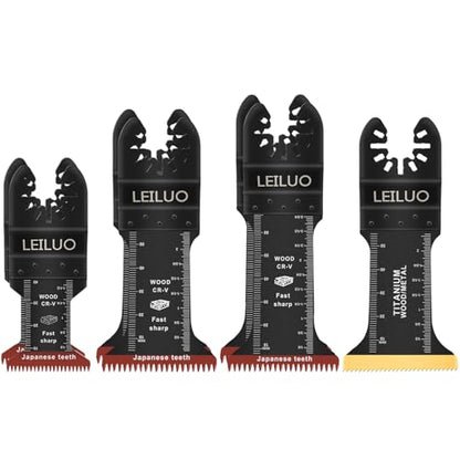 LEILUO 7Pcs Oscillating Tool Blades for Wood Metal, Long Multitool Blades