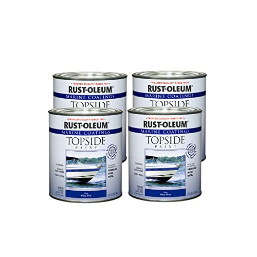 Rust-Oleum Marine Navy Blue Topside Boat Paint - color: Navy Blue, size: 32 Fl Oz (Pack of 4)