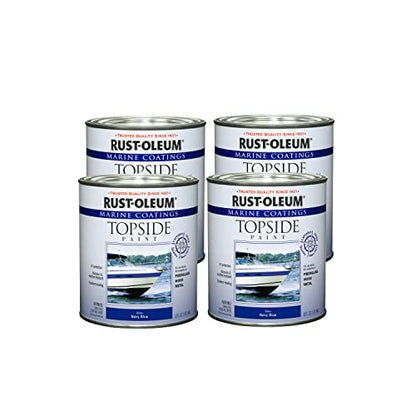 Rust-Oleum Marine Navy Blue Topside Boat Paint - color: Navy Blue, size: 32 Fl Oz (Pack of 4)