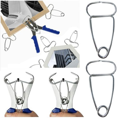 2 Pack Miter Spring Clamps Joint Corner Clamps Holder Clip Spring Miter Clamp for Spring Loaded Pliers Woodworking Picture Frame Wood Trim Moldings Moulding Miter Corners Mitered Joint Frames