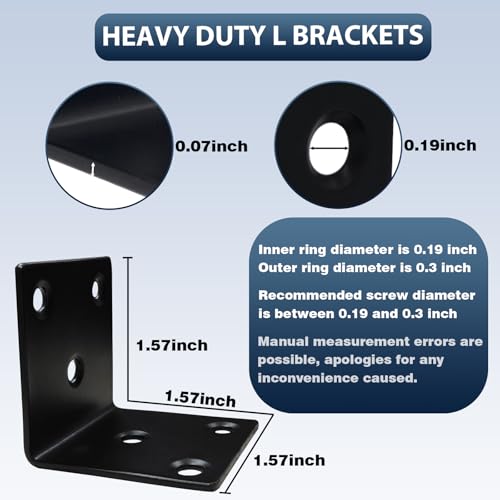 25PCS L Brackets, 1.5" 304 Stainless Steel Brackets,Black - size: 25PCS-1.5'' L Brackets