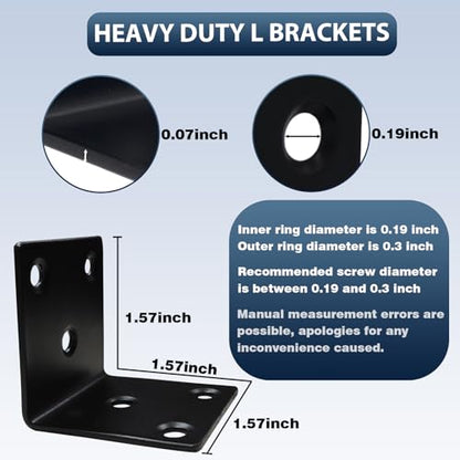 25PCS L Brackets, 1.5" 304 Stainless Steel Brackets,Black - size: 25PCS-1.5'' L Brackets