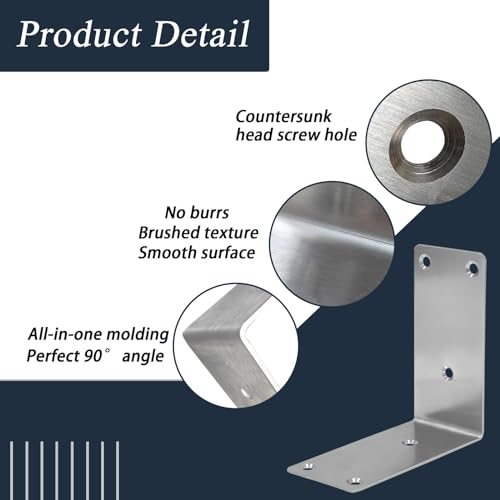 30PCS L Brackets 4X1X1IN 304 Stainless Steel Corner Braces - size: 5X1X1IN