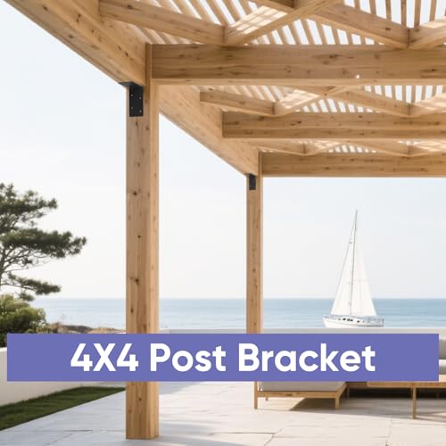 6x6x3 Corner Brackets 4-Pack, Reinforced Angle Support for Wood - size: 6''X6''X3'' 4P