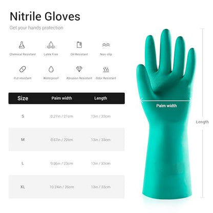 ThxToms 10 Pairs Nitrile Chemical Resistant Gloves, Latex Rubber Free, L - color: Pack of 10, size: Large