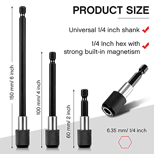 Chumia 12 Pieces Extender Drill Bit Extension, Drill Extension Bit Holder