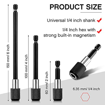 Chumia 12 Pieces Extender Drill Bit Extension, Drill Extension Bit Holder
