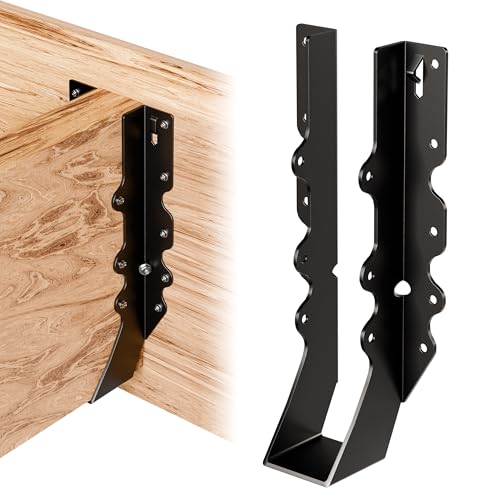 50 Pcs Black Joist Hangers 2X10, 18 Gauge Rafter Brackets , Hurricane Straps for 2x10 Face Mount Joist Hangers for Shed/Barn/Coop/Porch/Truss, Structurally Sound and Aesthetically Pleasing - size: 50 Pcs 2x10, style: Black Joist Hanger