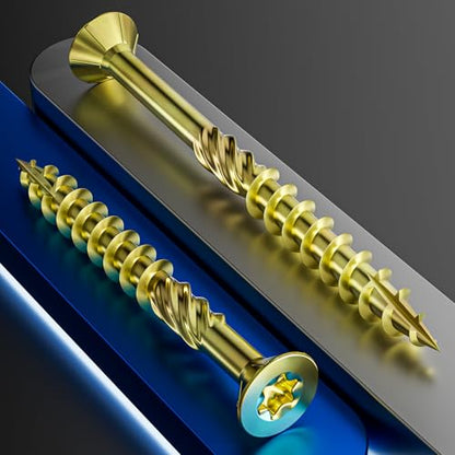 Wensilon 5/16 * 14" Yellow Deck Screws 12pcs 2lbs 8x350mm Lag Screws - color: Yellow, size: 5/16*14"