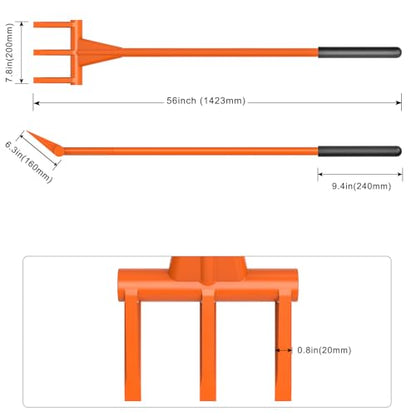 Dolibest 56'' Demo Bar, Heavy Duty 3-Tine Wrecking Bar with Ergonomic Handle for Efficient Wooden Demolition and Renovation, All-Steel Construction - color: 3-tine 56''-b