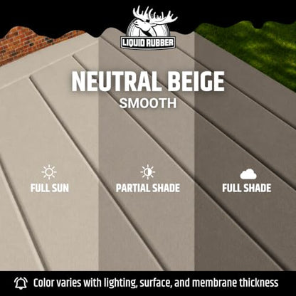 Liquid Rubber Polyurethane Deck Coating - Smooth, Neutral Beige, 4 Gallon - color: Smooth Neutral Beige, size: 512 Fl Oz (Pack of 1)